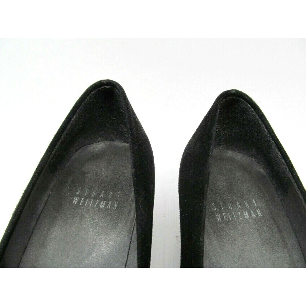 Stuart Weitzman Womens Black Suede Metal Beaded Knot Bow Size US 6 B - Picture 3 of 6